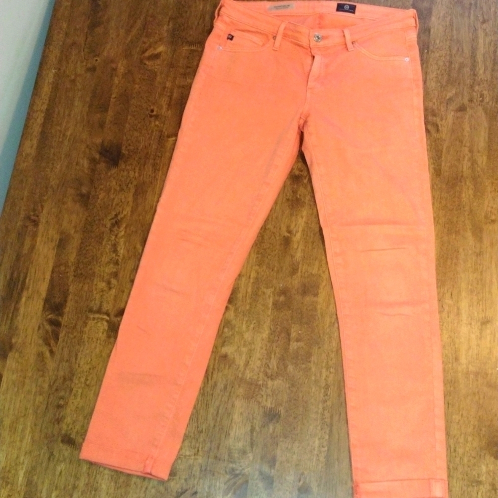 AG Adriano Goldschmied The Stilt Roll-up Cigarette Roll-up Peach Jeans 27